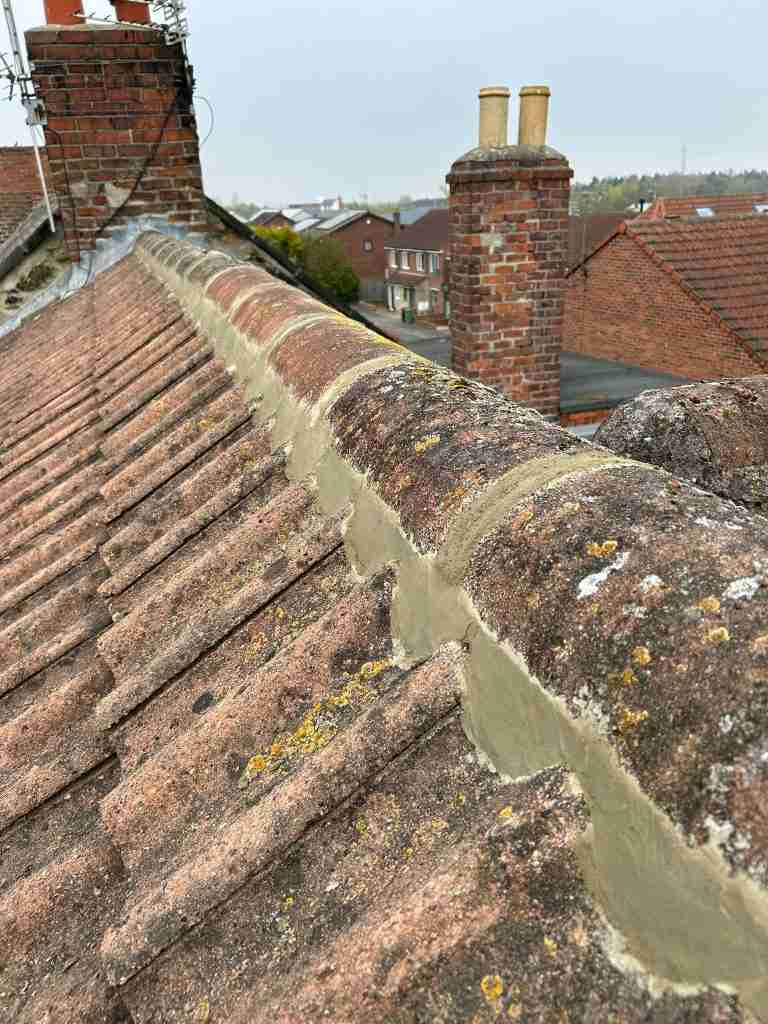 Repaired ridge tiles